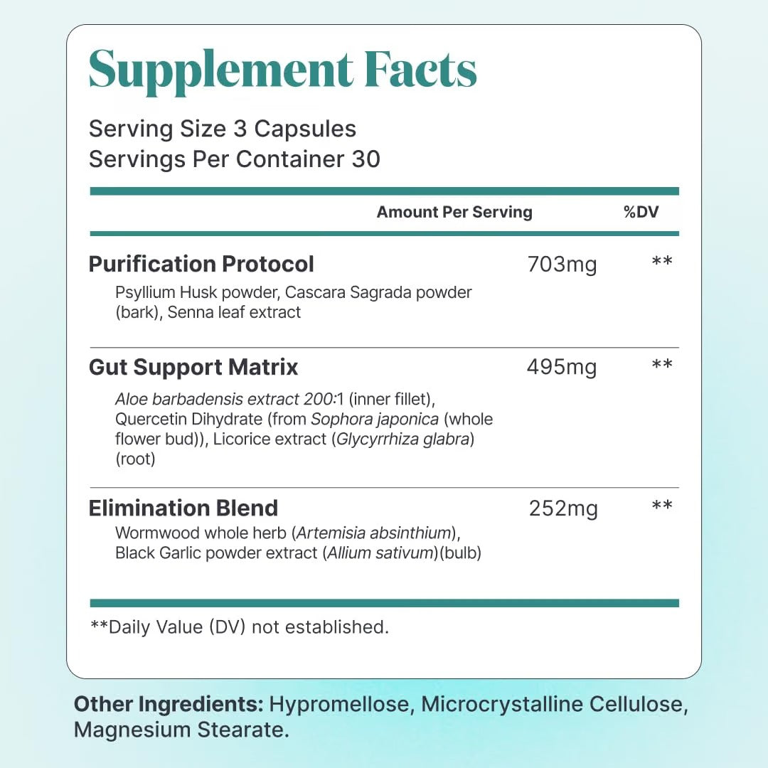 Elimipure Gut Cleanse & Restore Supplement, Regularity Support, 90 Caps