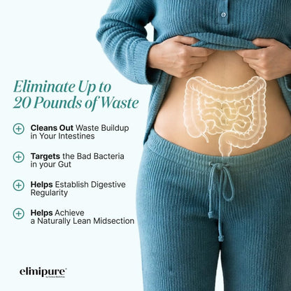 Elimipure Gut Cleanse & Restore Supplement, Regularity Support, 90 Caps